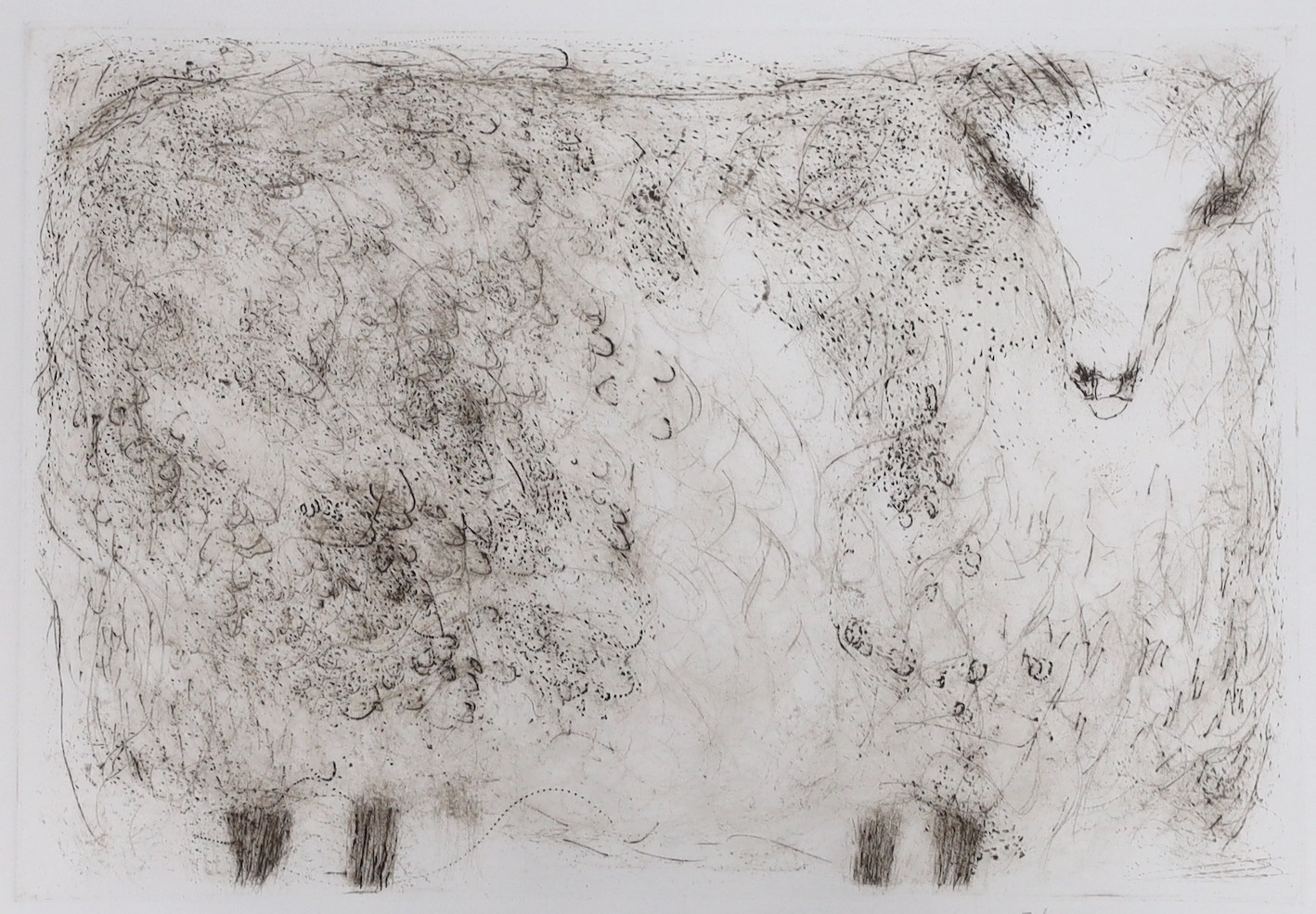 Sophie Mason (Contemporary), ‘Sheep’, signed and titled in pencil outside the plate, edition 5/50, 23 x 33cm